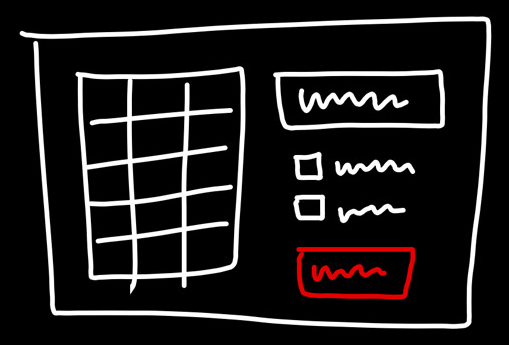 Wireframe created using Draft for the iPad